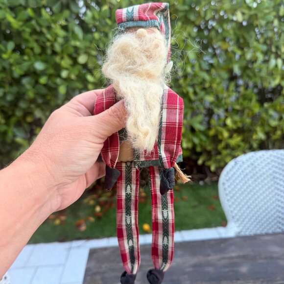 Vintage Lot Primitive Folk Art Handmade Dolls Snowman Santa Gingerbread Girl Boy - Picture 2 of 15